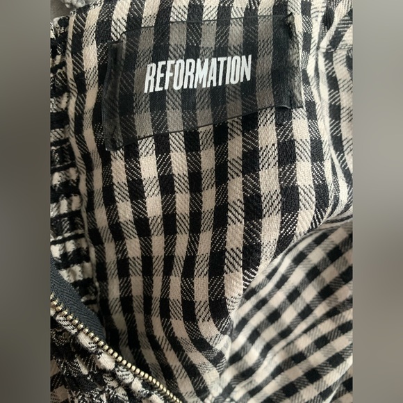 Reformation Bettie Jumpsuit in black/neutral gingham (size 0) - Picture 5 of 5